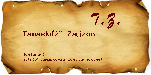 Tamaskó Zajzon névjegykártya